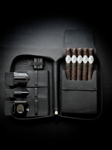 PROJECTCARBON | LEATHER SERIES - MIDNIGHT BLACK TRAVEL CASE