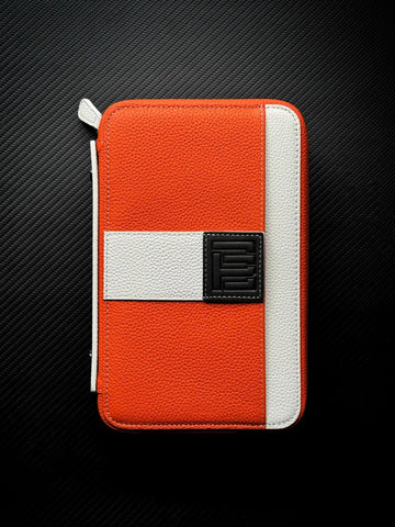 PROJECTCARBON | LEATHER SERIES - ORANGE AND WHITE TRAVEL CASE (BLEMISHED)