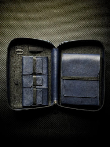 PROJECTCARBON | LEATHER SERIES - "TACTICAL BLUE" TRAVEL CASE