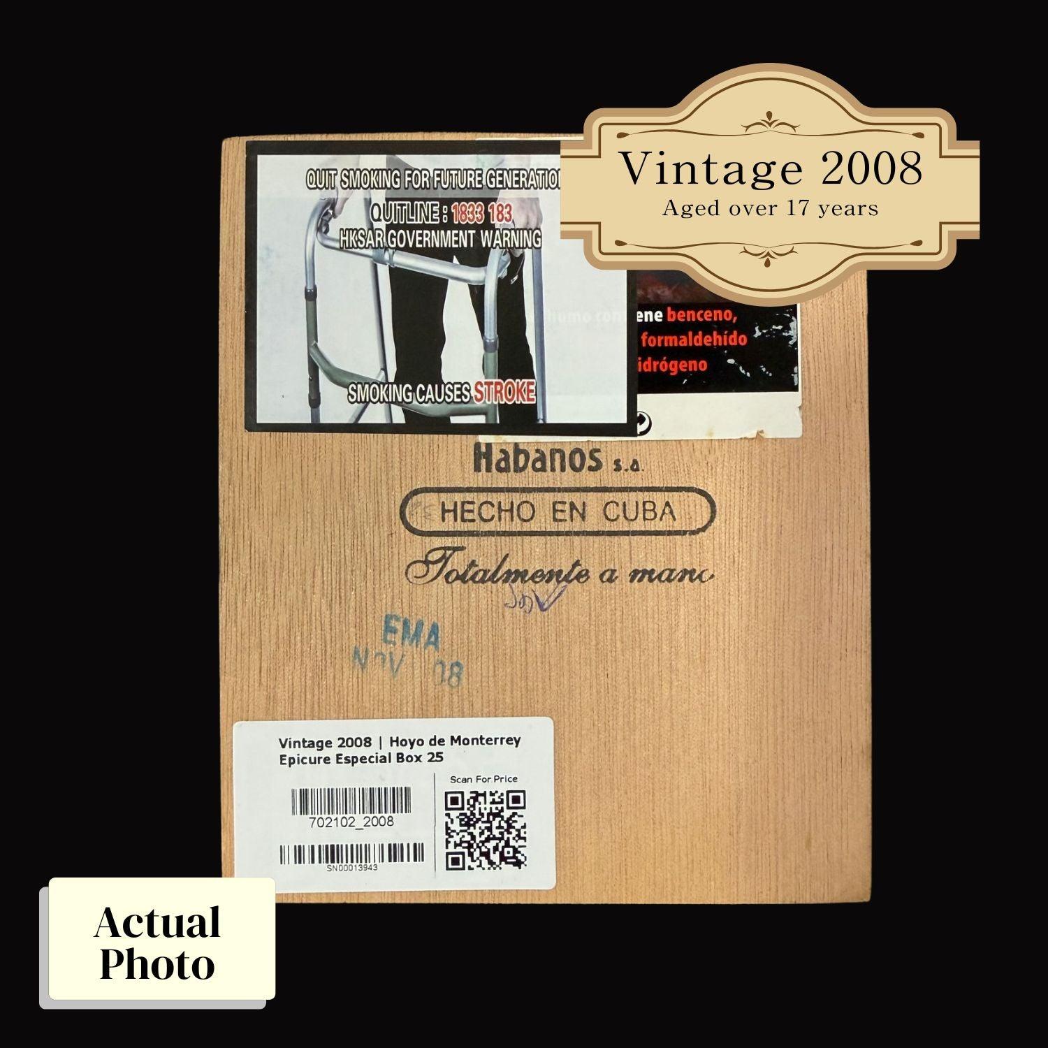 Vintage 2008 | Hoyo de Monterrey Epicure Especial | Box 25 (Box Code: EMA NOV 08) - HK CohCigars