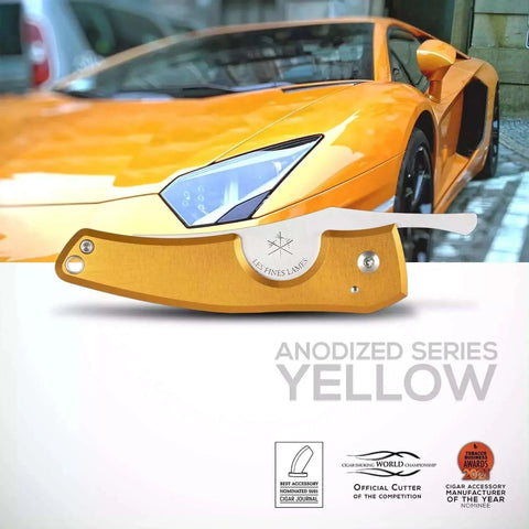 LES FINES LAMES | Cutter LE PETIT - Anodized Aluminium Yellow - HK CohCigars
