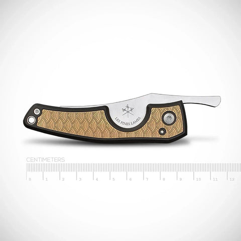 LES FINES LAMES | Cutter LE PETIT - Brass Seigaiha - HK CohCigars