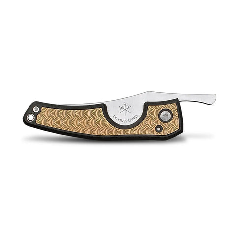 LES FINES LAMES | Cutter LE PETIT - Brass Seigaiha - HK CohCigars