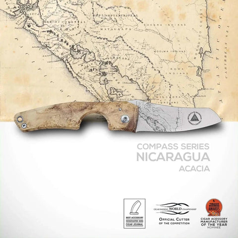 LES FINES LAMES | Cutter LE PETIT - Compass Nicaragua Acacia Burl - HK CohCigars