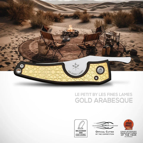 LES FINES LAMES | Cutter LE PETIT - Gold Arabesque - HK CohCigars