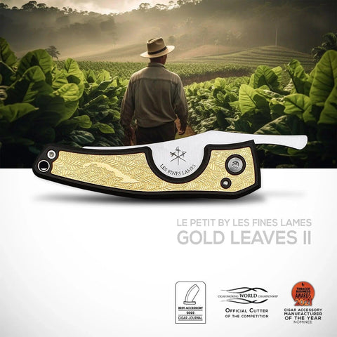 LES FINES LAMES | Cutter LE PETIT - Gold Leaves II - hk.cohcigars