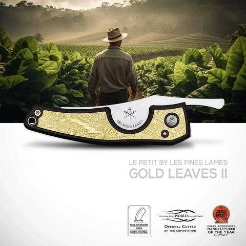 LES FINES LAMES | Cutter LE PETIT - Gold Leaves II - HK CohCigars