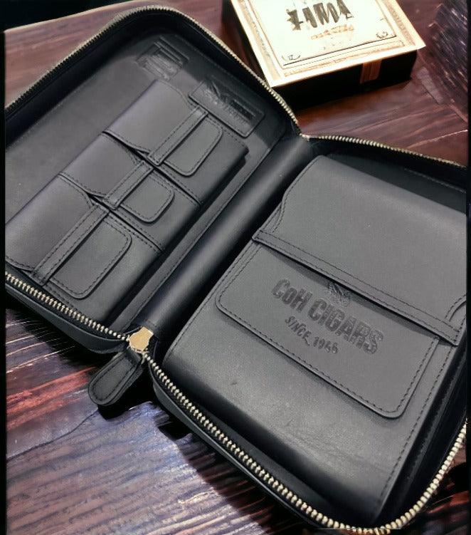 PROJECTCARBON X COH | LIMITED EDITION | LEATHER BLACK CIGAR TRAVEL CASE - hk.cohcigars