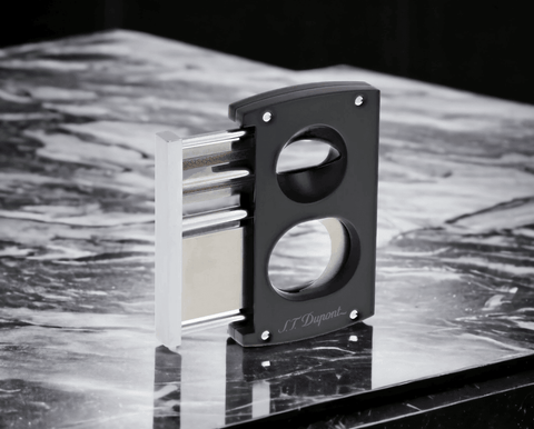 St. Dupont | CIGAR CUTTER DOUBLE BLADE BLACK - HK CohCigars